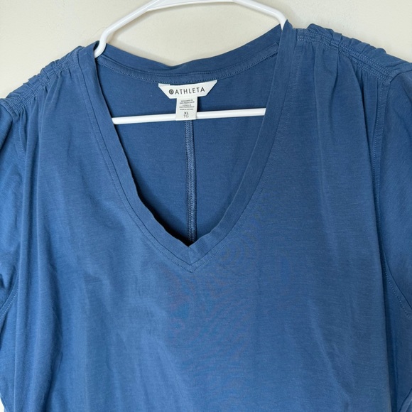 Athleta Deep Blue V-Neck Soft Lightweight Tee - Picture 4 of 12